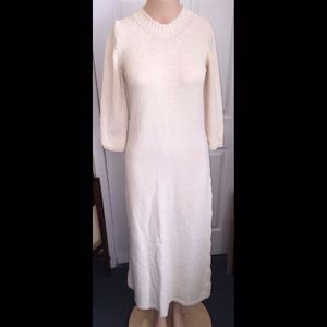 Zara Ivory/White Knit Long SweaterDress MEDIUM NWT